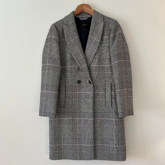 J. Crew Plaid Coat Size 0 - Picture 1 of 4